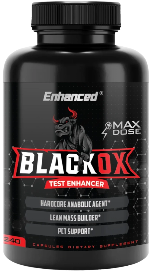 Black Ox men's performance supplement packaging